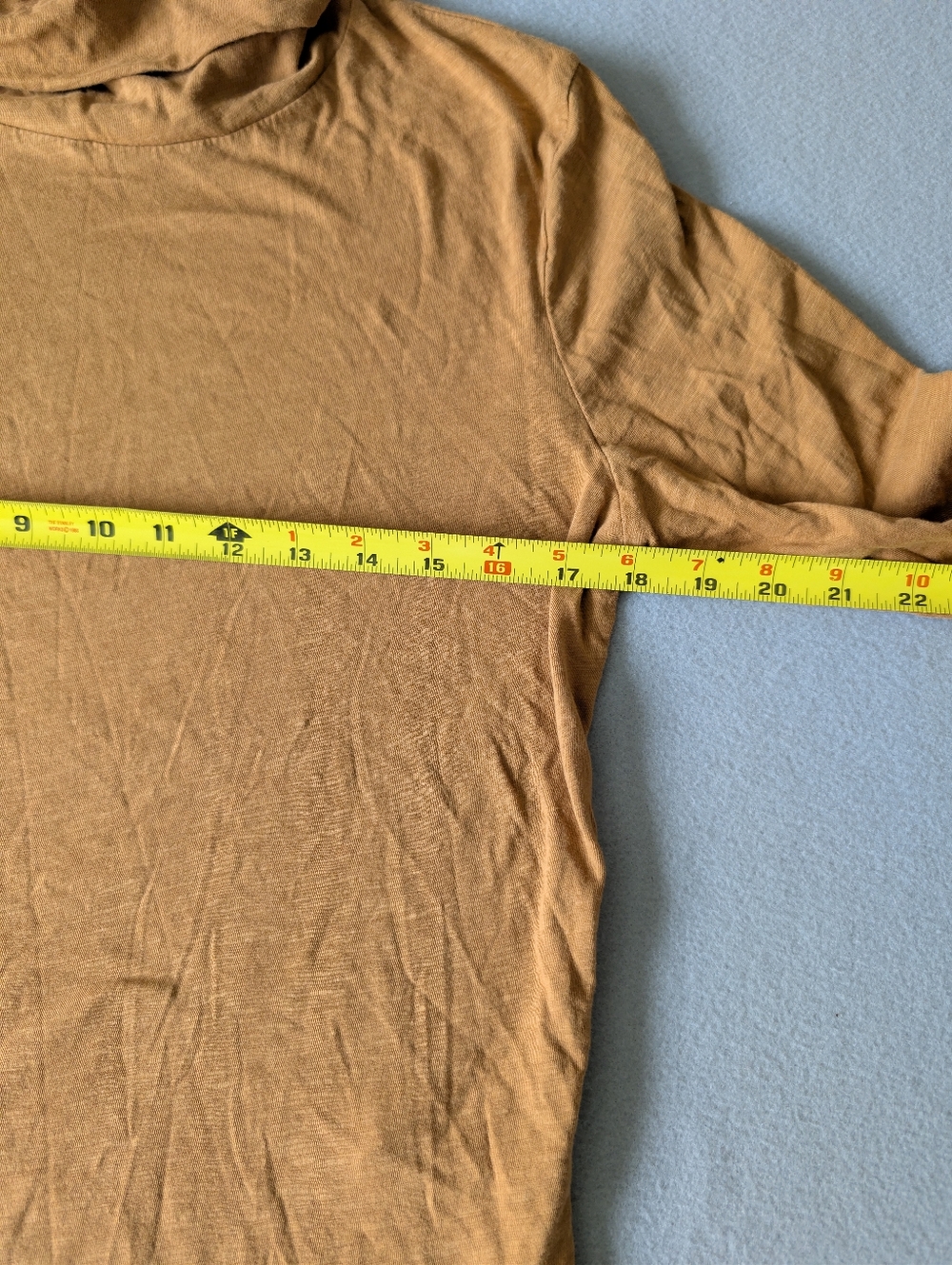 Madewell Whisper Cotton Turtleneck Long Sleeve Top 100% Cotton Camel Toffee Sz M image 10